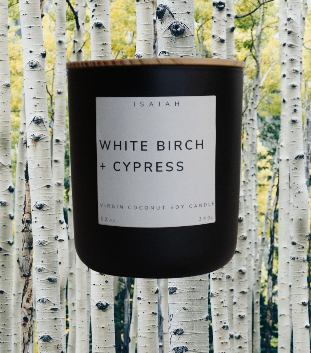 White Birch + Cypress - 12oz Large Candle